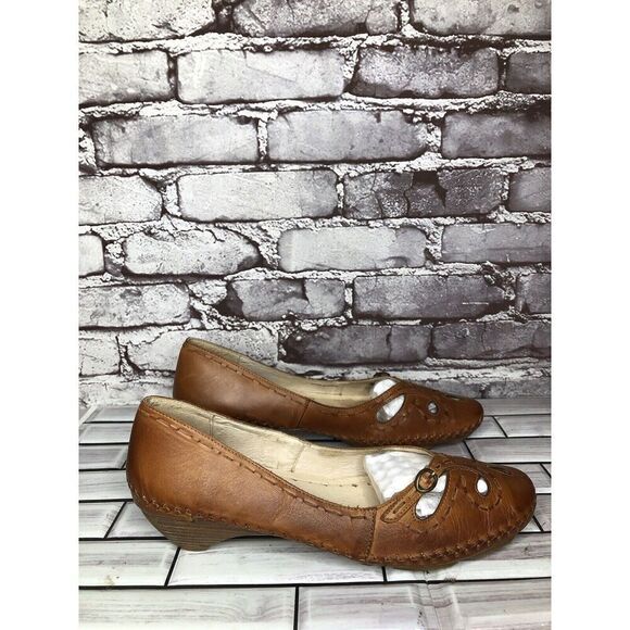 Pikolinos Brown Leather Cut Out Floral Pump Heel Shoes Women’s Sz 41EU/10.5M US - Picture 14 of 16